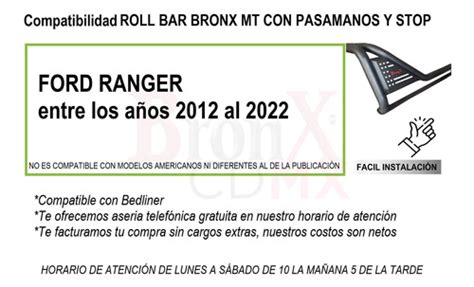 Roll Bar Pasamanos Bronx Con Stop Ford Ranger Meses Sin