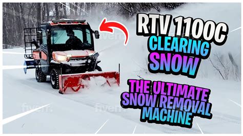 Kubota Rtv 1100 Plowing Snow Clearing Snow With Pull Plow Snow Removal Equipment For