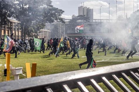 Part Of Kenya Parliament On Fire As Thousands Storm Building In Protest