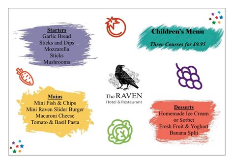 Menu At The Raven Hotel And Restaurant Much Wenlock