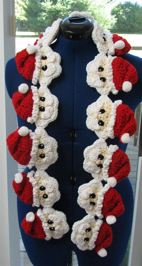 Santa Scarf Crochet Pattern With Tutorials Digital Download Etsy