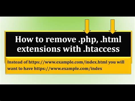 How To Remove Php Or Html Extension With Htaccess Php Html