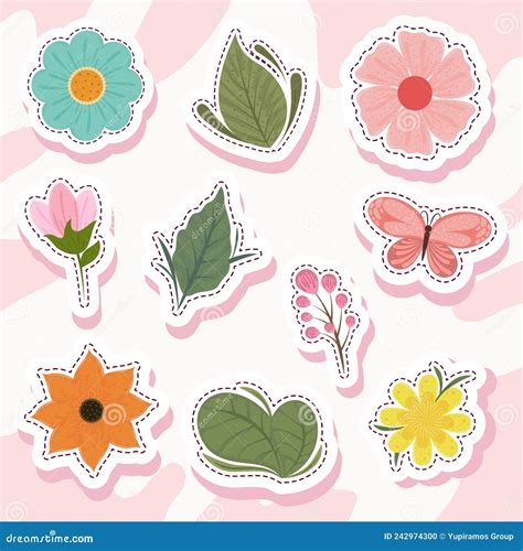 Spring Season Stickers Stock Vector Illustration Of Sticker