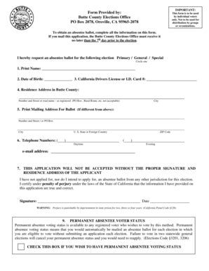 Fillable Online Clerk Recorder Buttecounty Form Provided By Butte