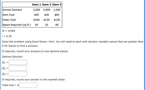 Solved Problem 13 9 The Economic Order Quantity EOQ Model Chegg