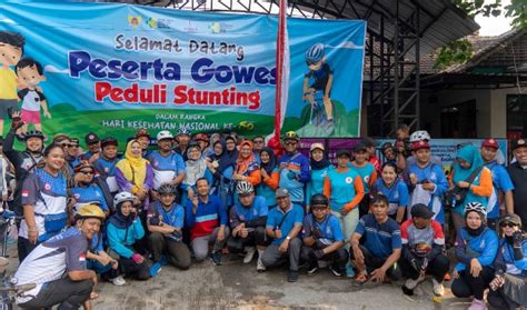 Kampanyekan Cegah Stunting Dinkes Kota Kediri Gelar Gowes