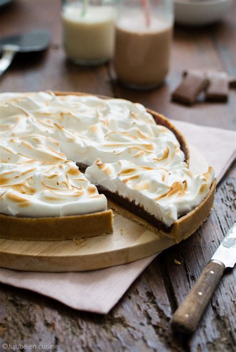 Tarte au chocolat meringuée et fruit de la passion Jujube en cuisine