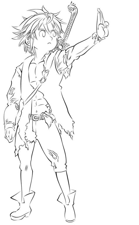 Meliodas Printable Coloring Page Download Print Or Color Online For Free