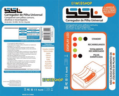 Carregador De Pilhas Universal Ssl Aa Aaa 4 Pilhas Aa Alcalinas 1