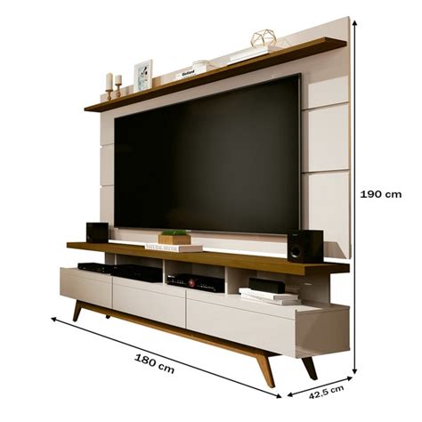 Rack Painel Para Tv At Polegadas Vivare Wood Gavetas Off