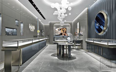 Luxury Glass Jewelry Display Showcase For Cartier Guangzhou Pinzhi