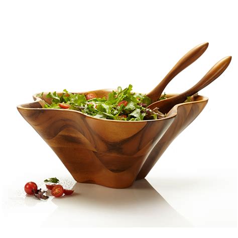 Nambé Oceana Coral Salad Bowl with Servers