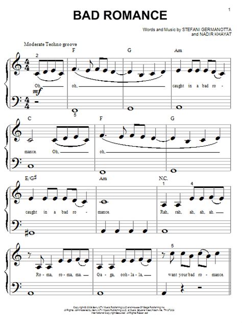 Bad Romance Sheet Music Direct