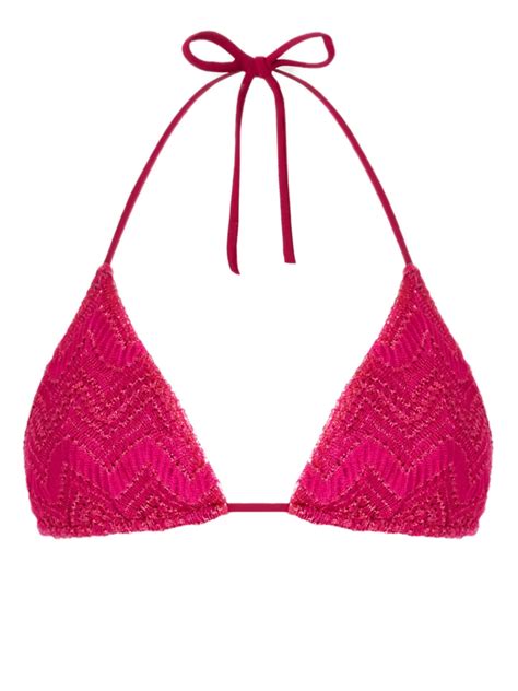 Missoni Zigzag Knit Bikini Set Purple Farfetch