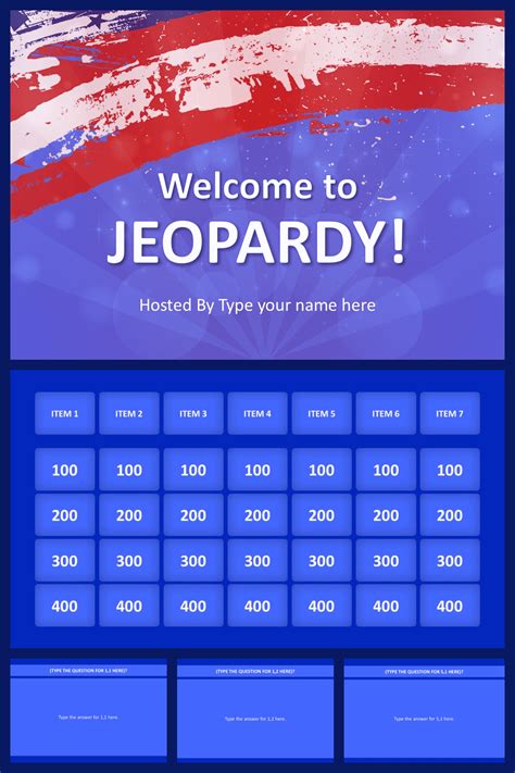 Jeopardy Game Powerpoint Template With Music