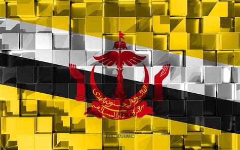 Flag Of Brunei 3d Flag 3d Cubes Texture Flags Of Asian Countries 3d