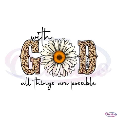 With God All Things Are Possible Christian Daisy Leopard Svg Free