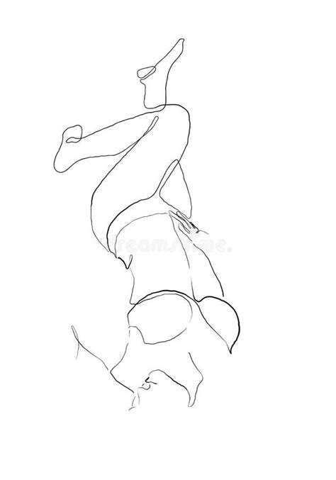 Continuous Line Naked Woman Or One Line Drawing On White Isolated