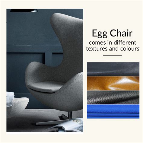 Egg Chair - Wool Fabric / Customizable Color Upon Request - CharmyDecor