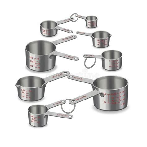 Set of Stainless Steel Measuring Cups with Engraved Measurement ...