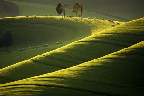 Rolling Green Pastures Premium Ai Generated Image