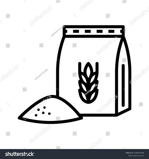 Flour Pack Icon Paper Flour Package Stock Vector Royalty Free