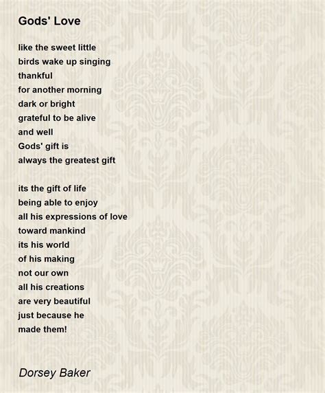 Gods' Love - Gods' Love Poem by Dorsey Baker