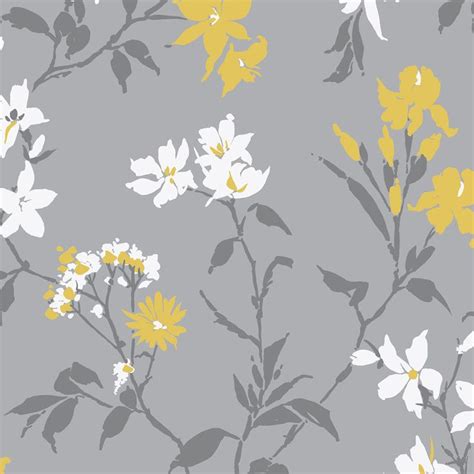 Sample Aeris Wallpaper In Grey And Yellow From The Exclusives