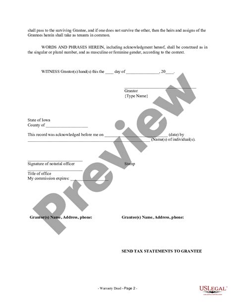 Cedar Rapids Iowa Warranty Deed From Individual To Husband And Wife Us Legal Forms