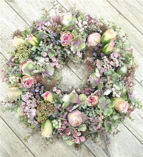 Romantic Hydrangea And Rose Wreath