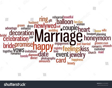 Marriage Word Cloud Concept On White Stock Illustration 414310933