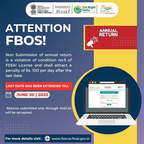 FSSAI On Twitter The Last Date For Filing The Annual Return For FY