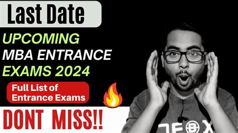 Last Date To Apply For MBA Admission 2024 MBA Entrance Exam 2023