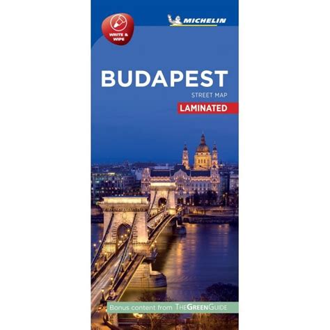 Budapest Michelin Laminated City Street Map 9220