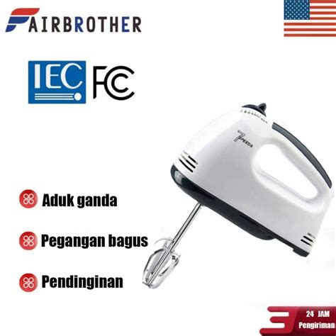 Jual Fairbrother Hand Mixer Elektrik Pengaduk Adonan Roti Kue 7 Speed