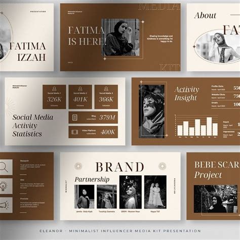 Eleanor Warm Choco Minimalist Influencer Media Kit Presentation