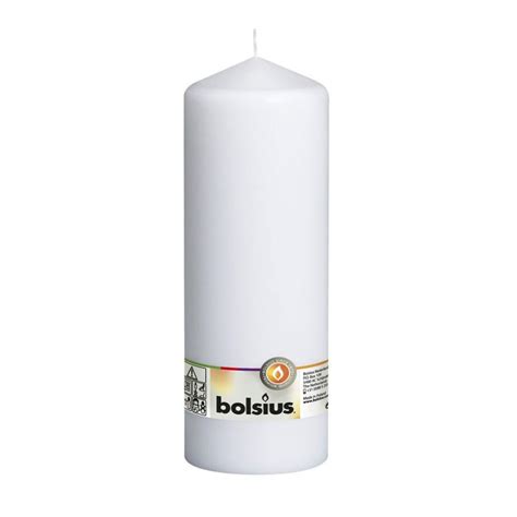 Bolsius White Pillar Candle 25cm X 8cm Cn5539 Candle Emporium