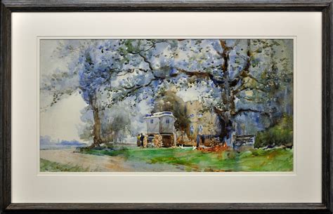 Edgar Woollatt 1871 - 1931. Romany Gypsy Caravan At The Round House