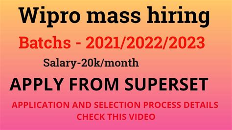 Wipro Mass Hiring 2023 Wilp Wipro Wilp Program Youtube