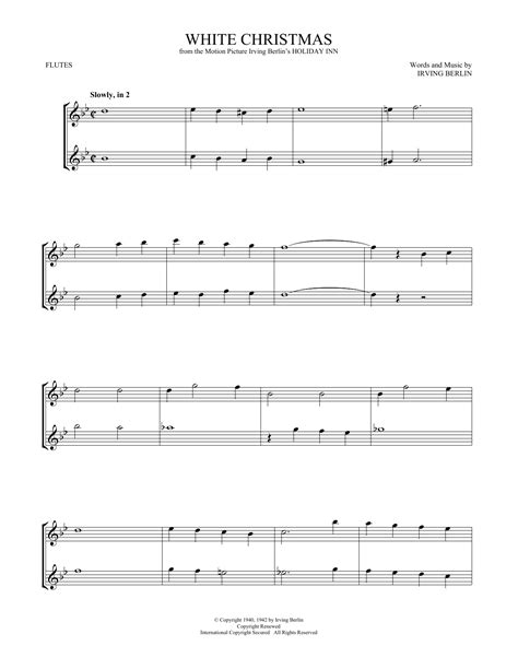 White Christmas Flute Duet Print Sheet Music Now