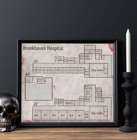 Silent Hill Brookhaven Hospital Map Horizontal Framed Poster Videogame ...