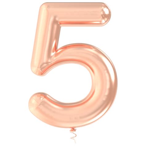 Gold Balloon Number 5 3d Render 44249493 Png