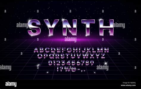 Font In S S Style Retrowave Synthwave Vaporwave Design Letters | Hot ...