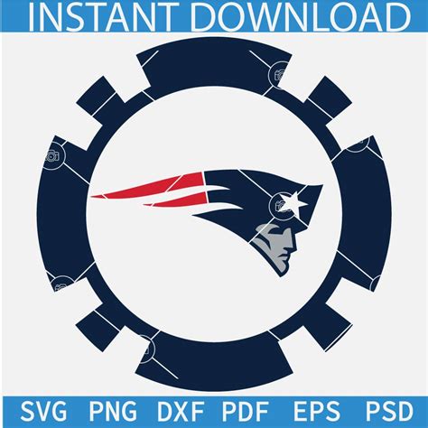 New England Patriots Logo inside Circle frame SVG, New England Patriots ...