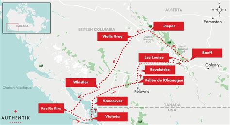 Le meilleur itinéraire dans lOuest canadien Authentik Canada