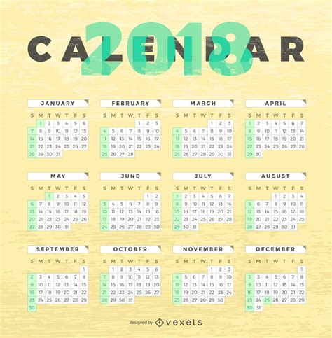 Wooden Texture 2018 Calendar Vector Download