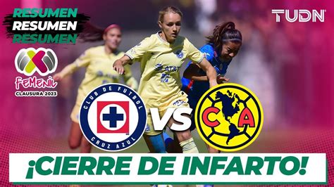 Resumen Y Goles Cruz Azul Vs América Liga Mx Femenil Cl2023 J1 Tudn Youtube