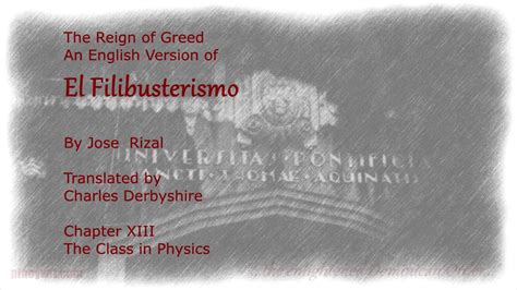 El Filibusterismo Chapter 13 The Class In Physics English