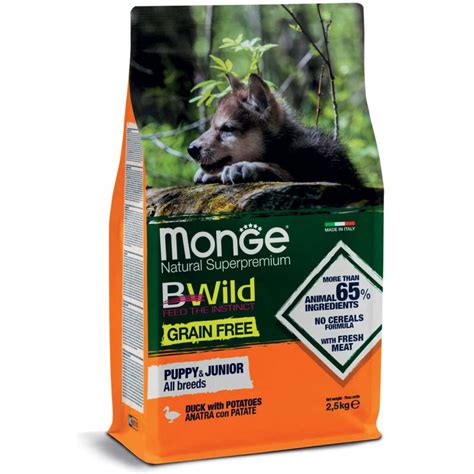MONGE Dog BWild Grain Free Puppy - Pato e Batata | GORKY PETS
