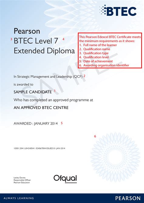 Pearson Edexcel BTEC Certificate | ACE - Website